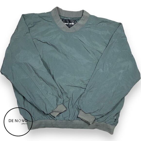 PIERRE CARDIN Men's Vintage Pullover Windbreaker Jacket Size 2XL Green - Picture 1 of 6